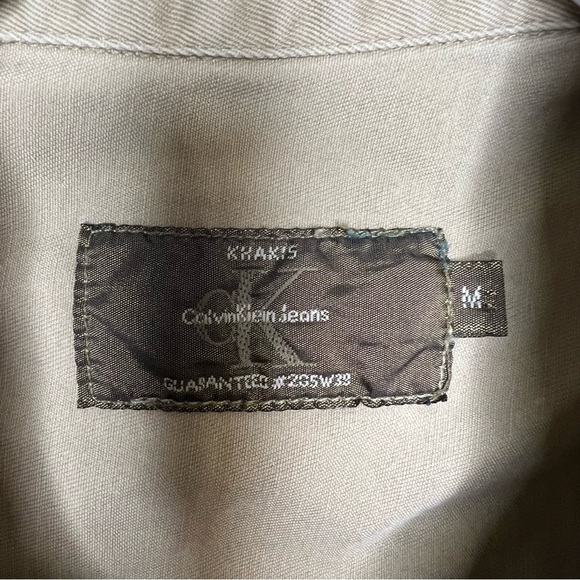Vintage Calvin Klein Jeans Khaki Denim Button Up Vest size medium - Picture 5 of 8